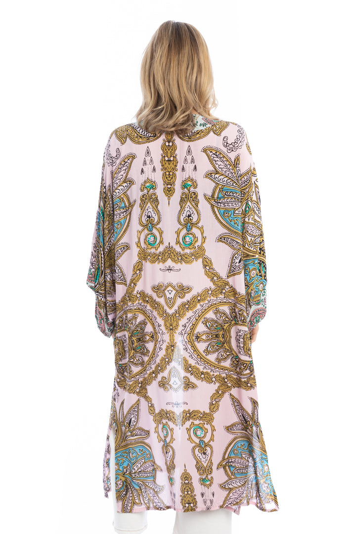 Multicolored Paisley Kimono Duster Long