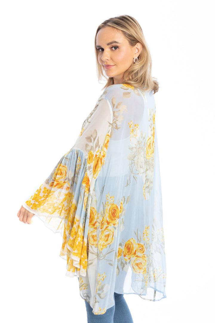 Mystical Garden Ruffle Sleeve Kimono