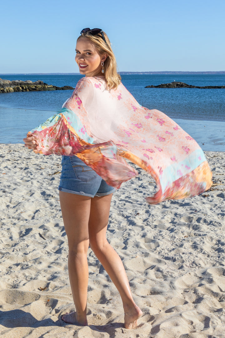 Mystical Garden Ruffle Sleeve Kimono