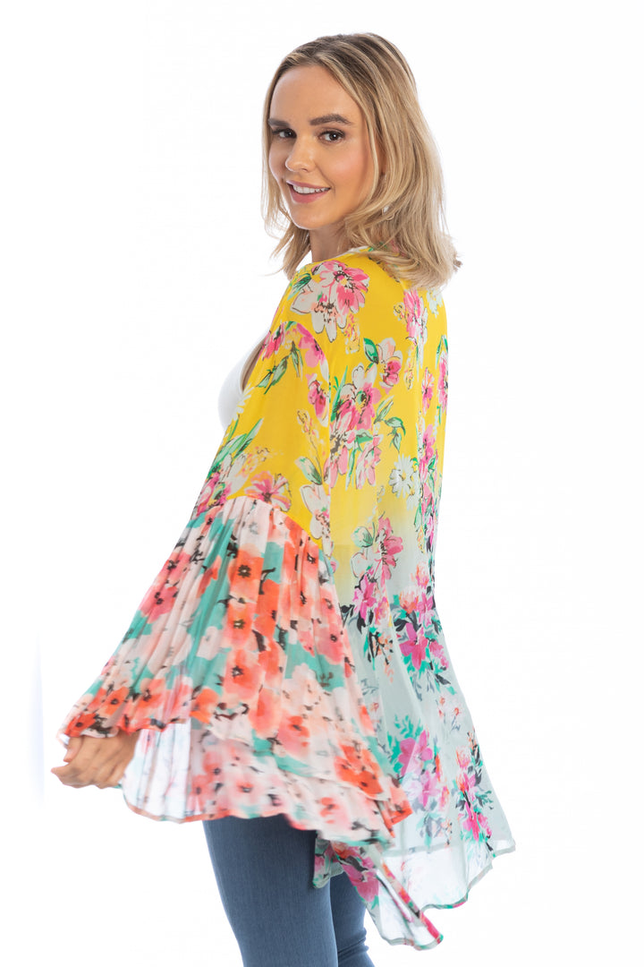 Mystical Garden Ruffle Sleeve Kimono