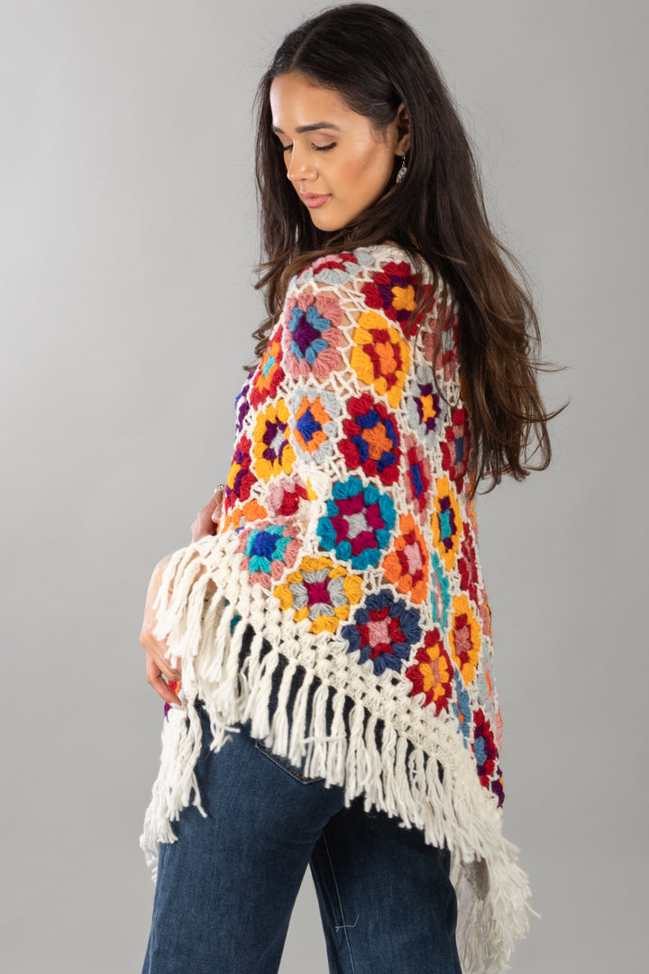 Crochet Fringe Sweater Poncho