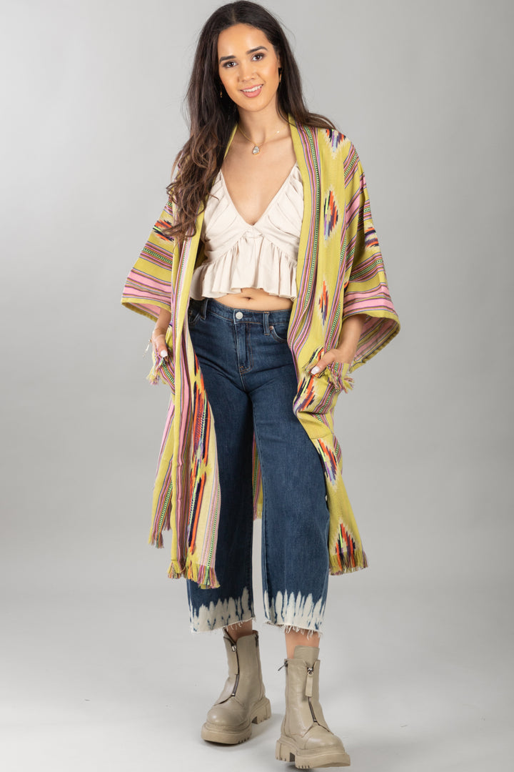 Margarita Ikat Striped Jacket Khaki