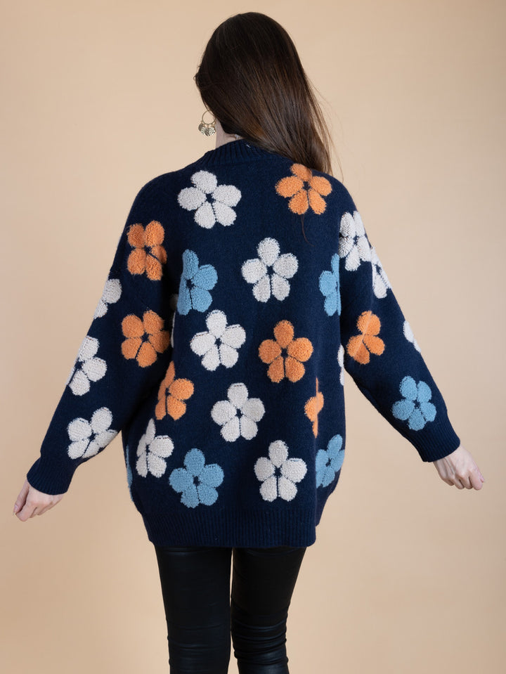 Floral Knit Cardigan for Fall