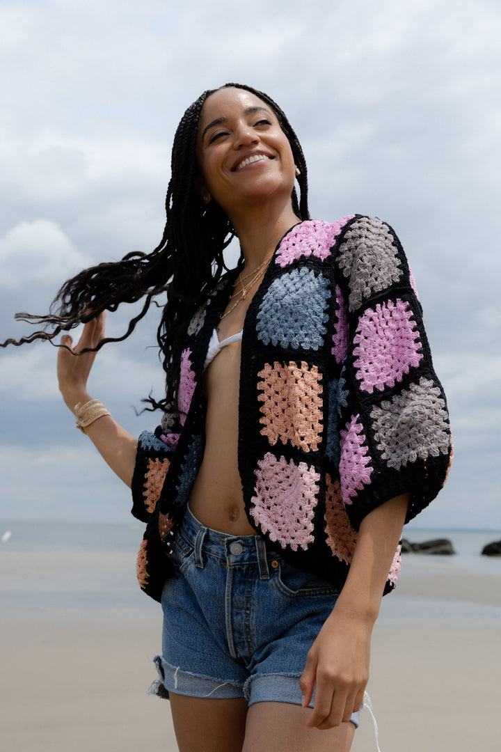 Crochet Pastel Squared Short Jacket