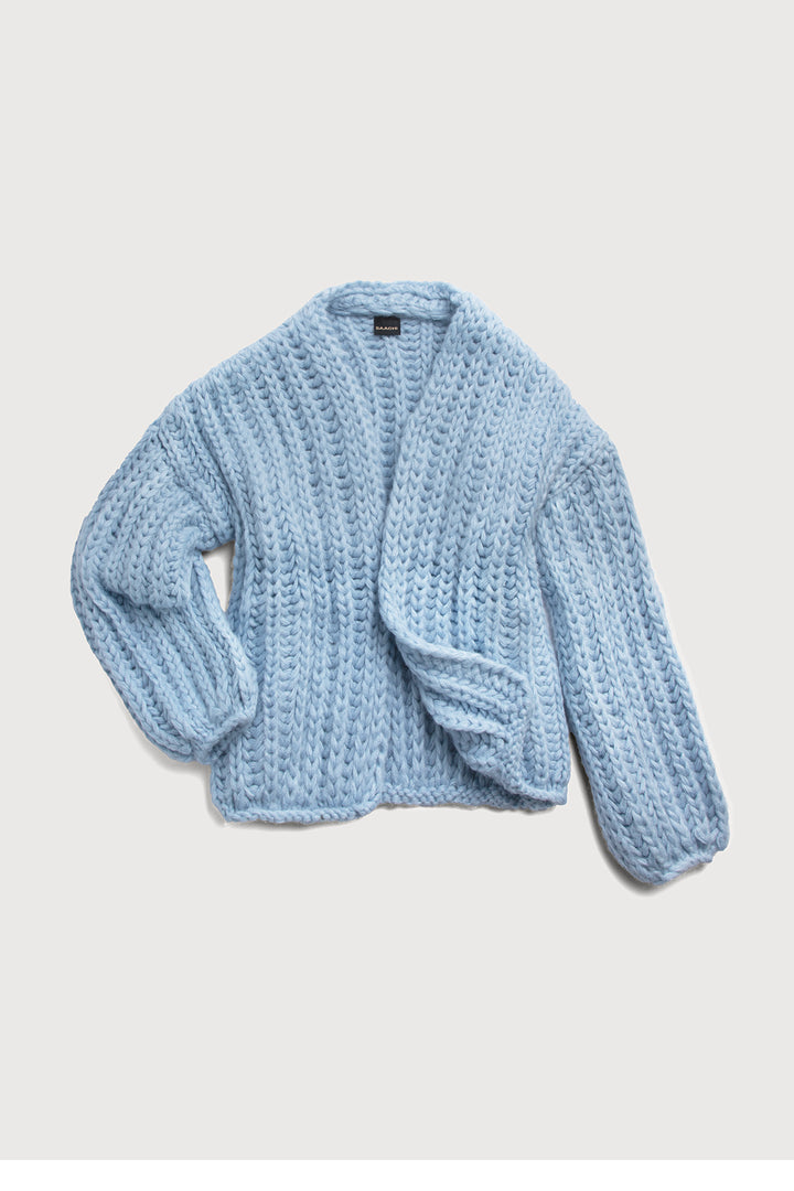 Chunky Oversized Cotton Wool Knit Cardigan