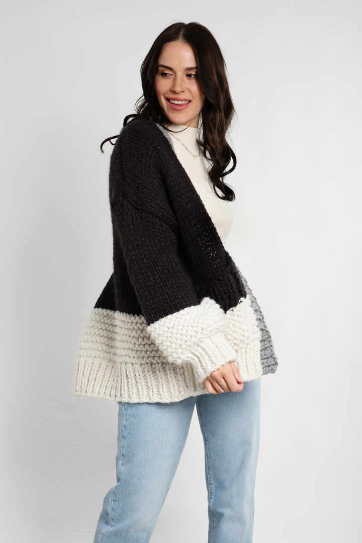 Knit Oversized Sweater Two Tone