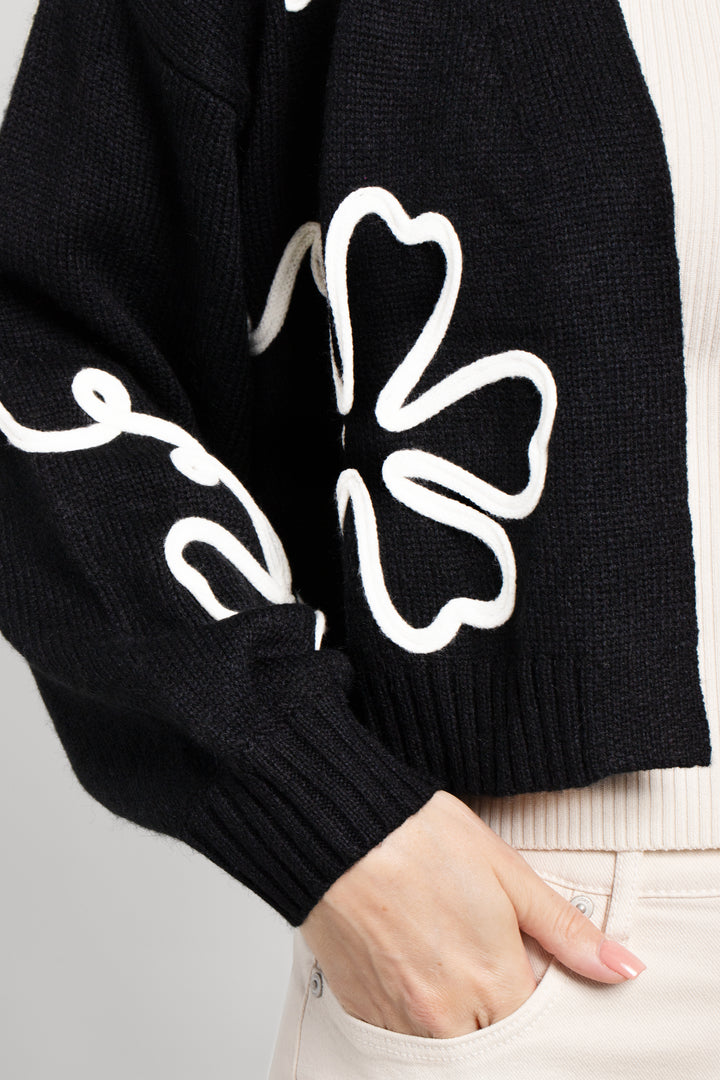 Cropped Floral Cardigan Squiggle