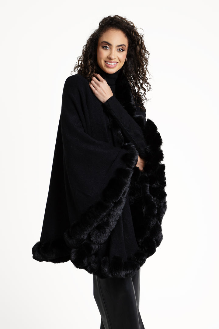 Faux Fur Cape Kimono