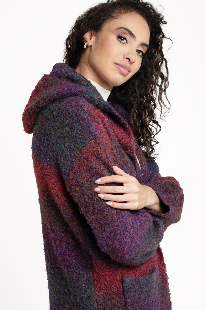 Gradient Hooded Cardigan