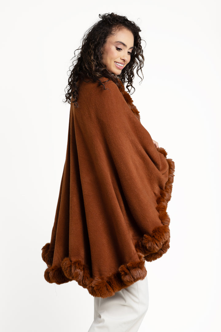 Faux Fur Cape Kimono Sienna