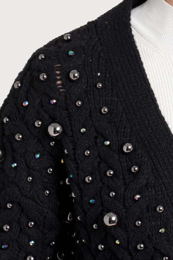 Party Pearl Cardigan Black