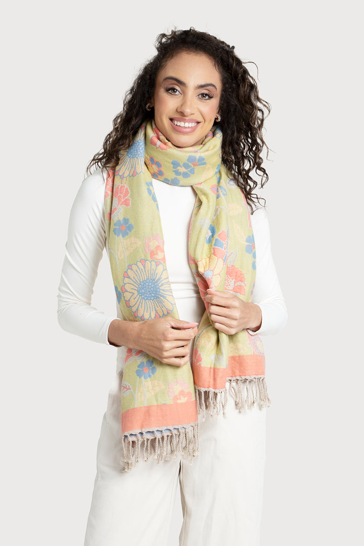 Fiore Pastel Reversible Scarf