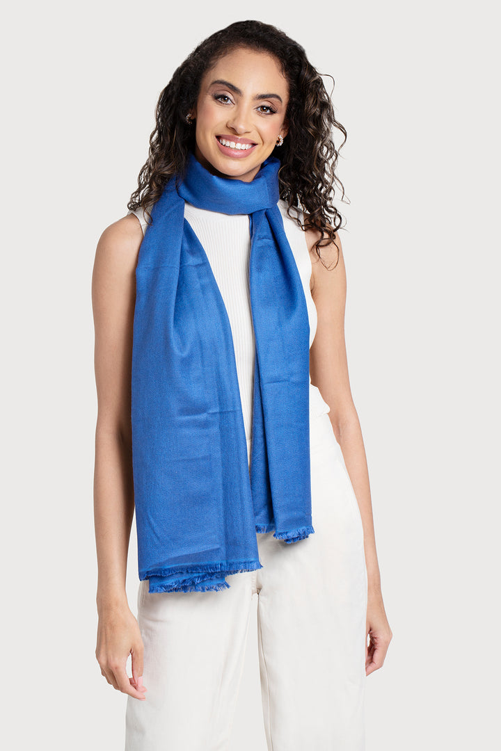 Cashmere Silk Scarf - SAACHI - Midnight Blue - Scarf