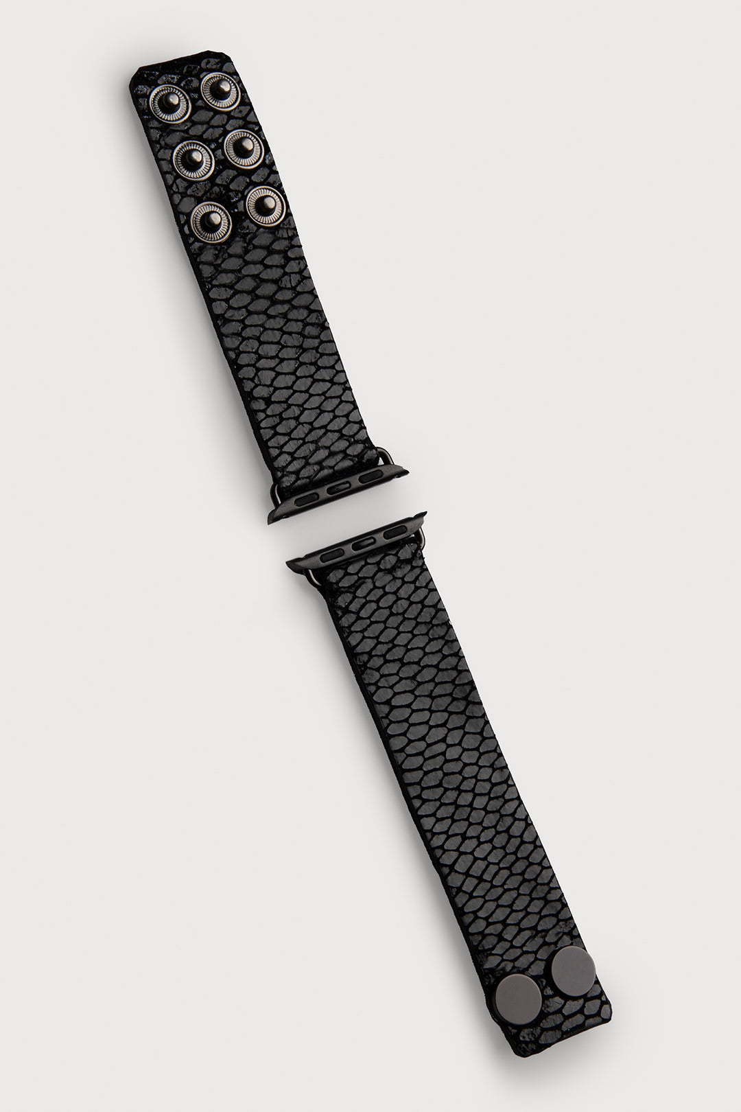 Fish Scale Leather Apple Watch Band Black