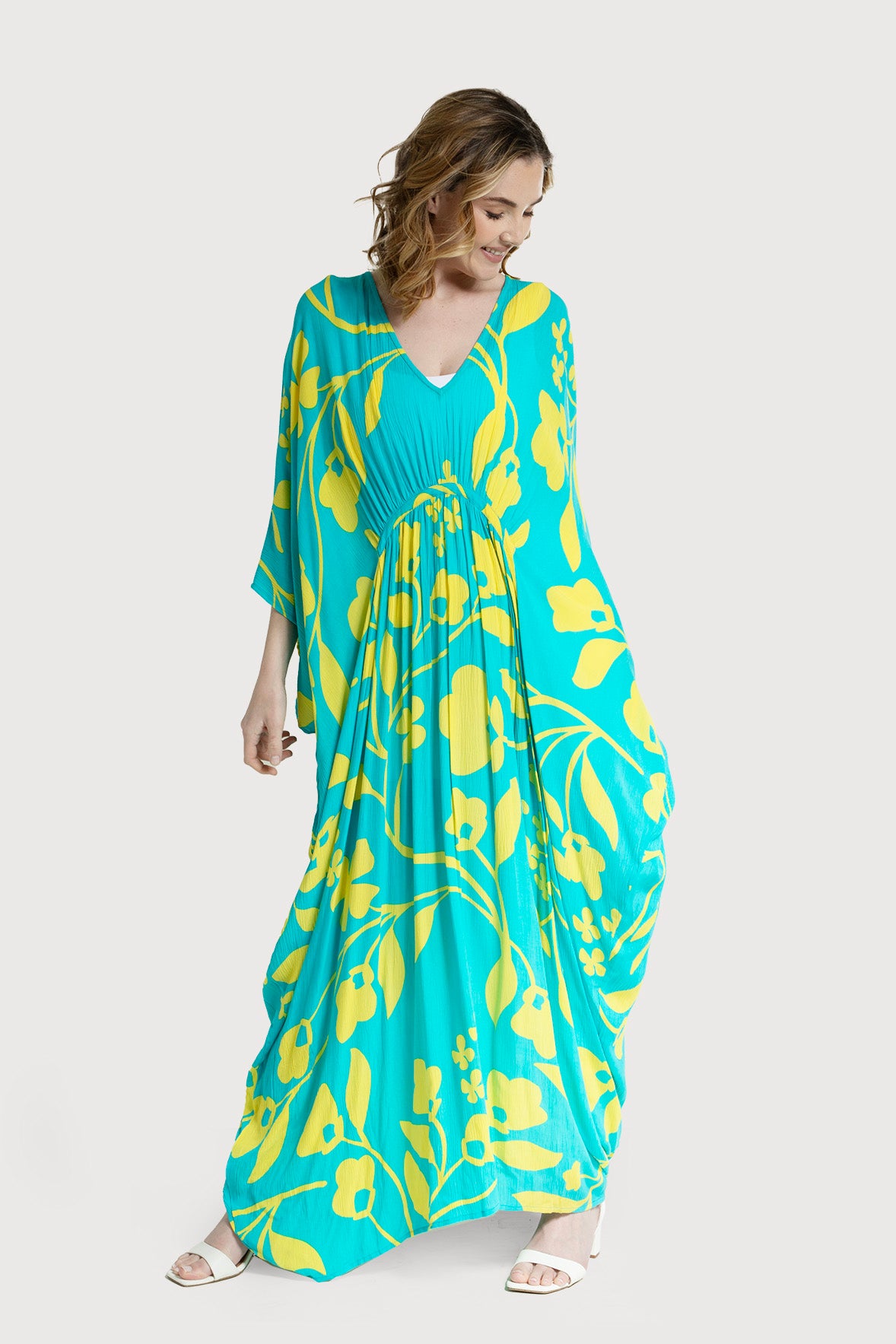 Saachi Women's Floral Kimono Sleeve Kaftan Cover-Up - Pink - Kaftans Saachi Women's Floral Kimono Sleeve Kaftan Cover-Up - Pink - Kaftans