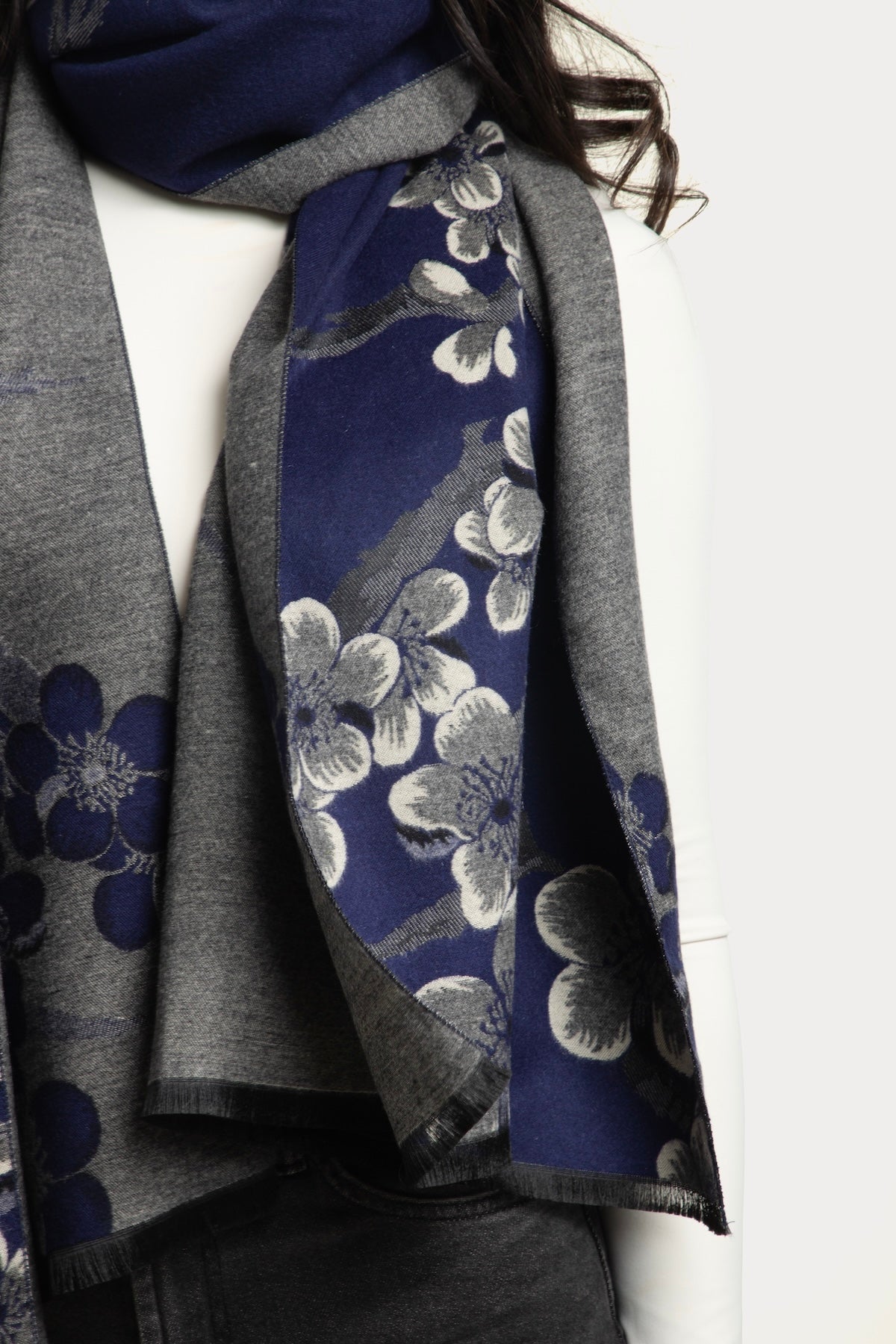 Two Color Floral Reversible Scarf | SAACHI