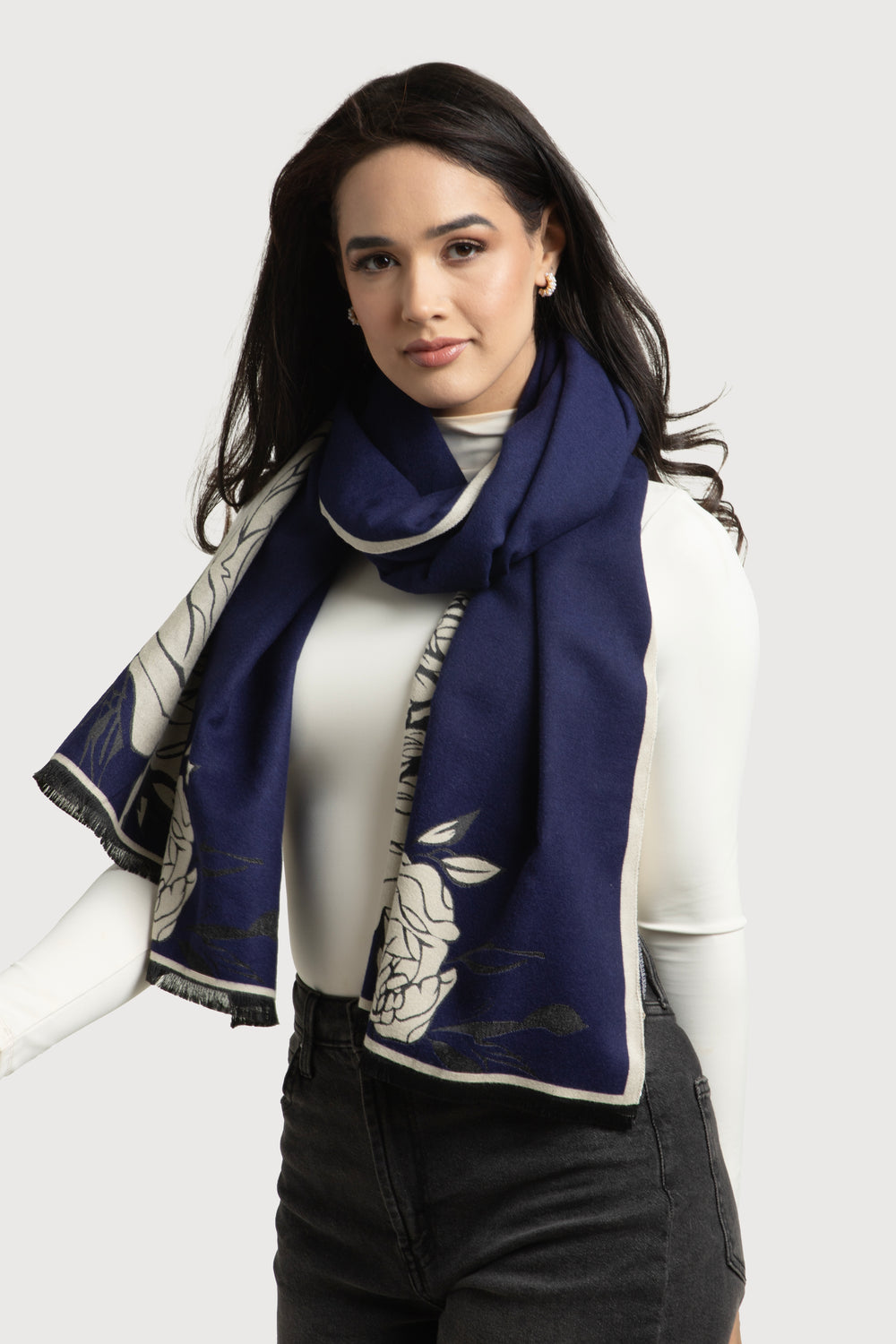 Fiore Reversible Scarf Navy