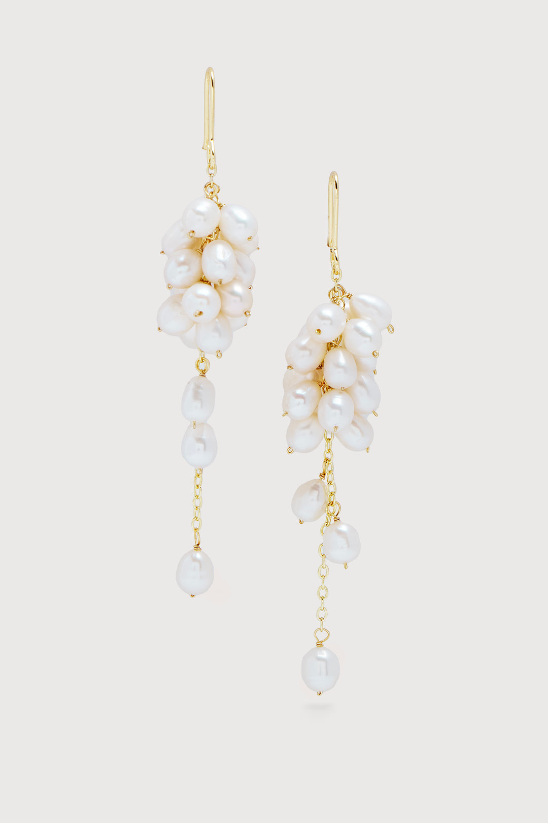 PEARL CLUSTER DANGLE EARRINGS Gold