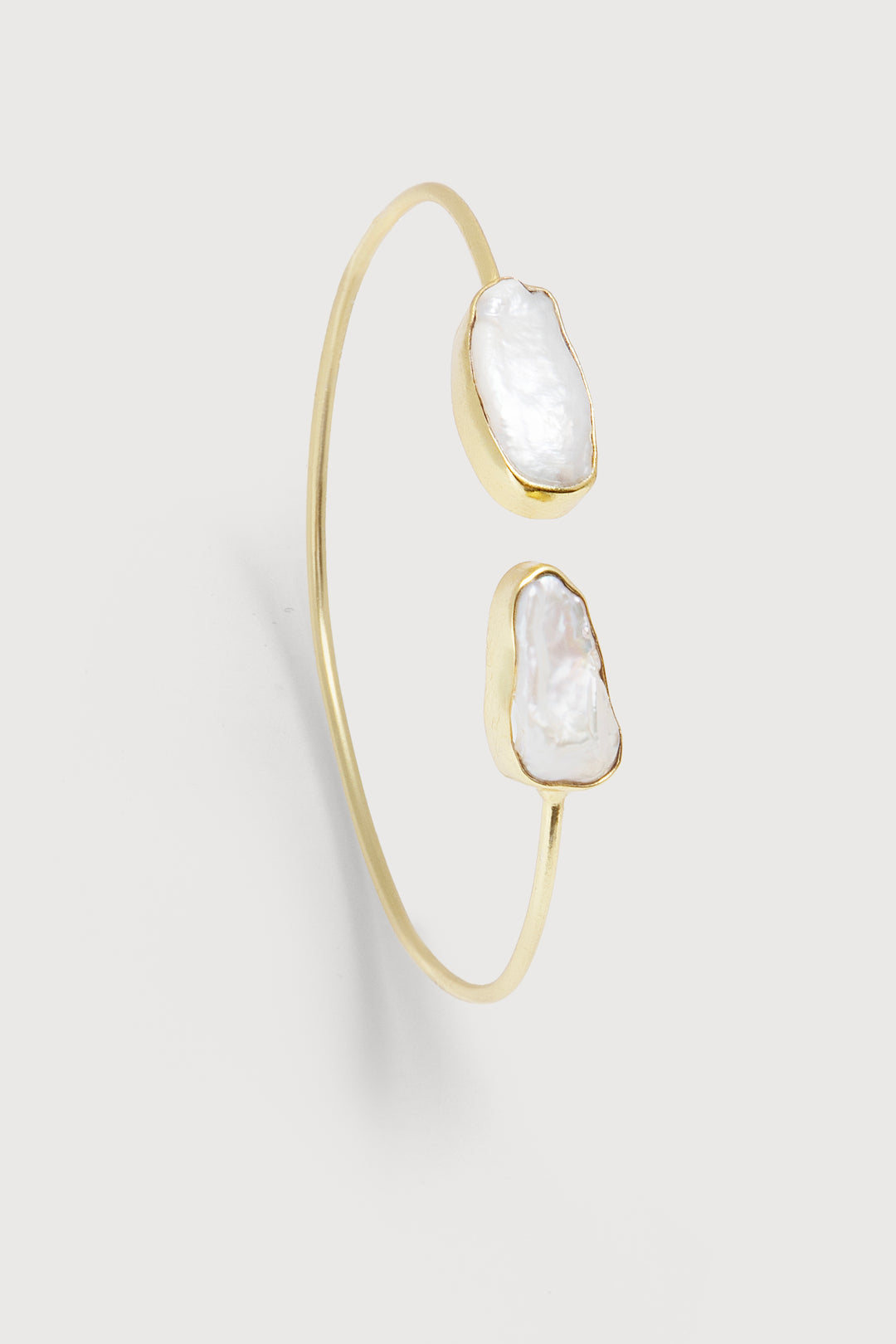 Double-Sided Freshwater Pearl Cuff Gold