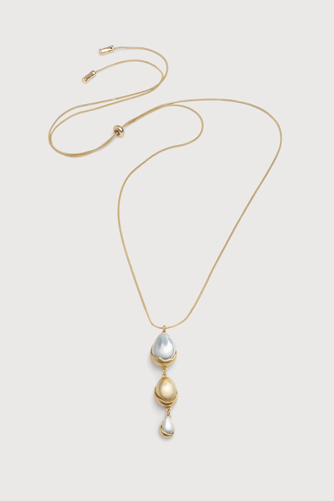 Triplicity Orb Drop Necklace Gold