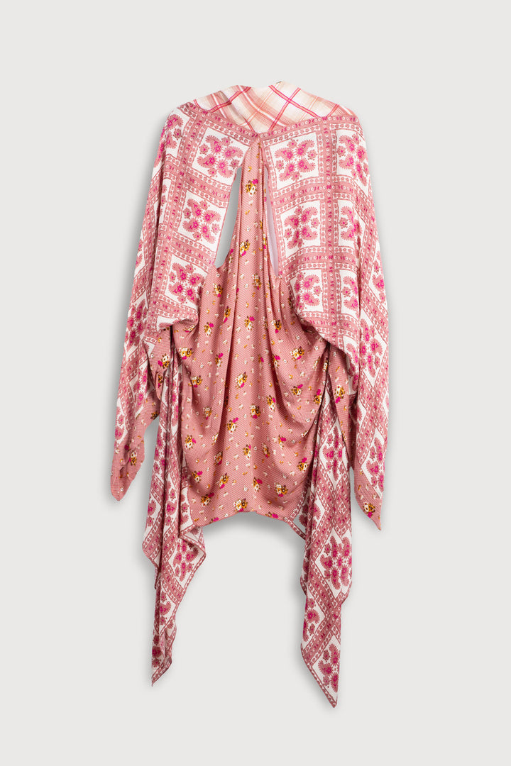 Floral Paisley Patchwork Cut-Out Kimono