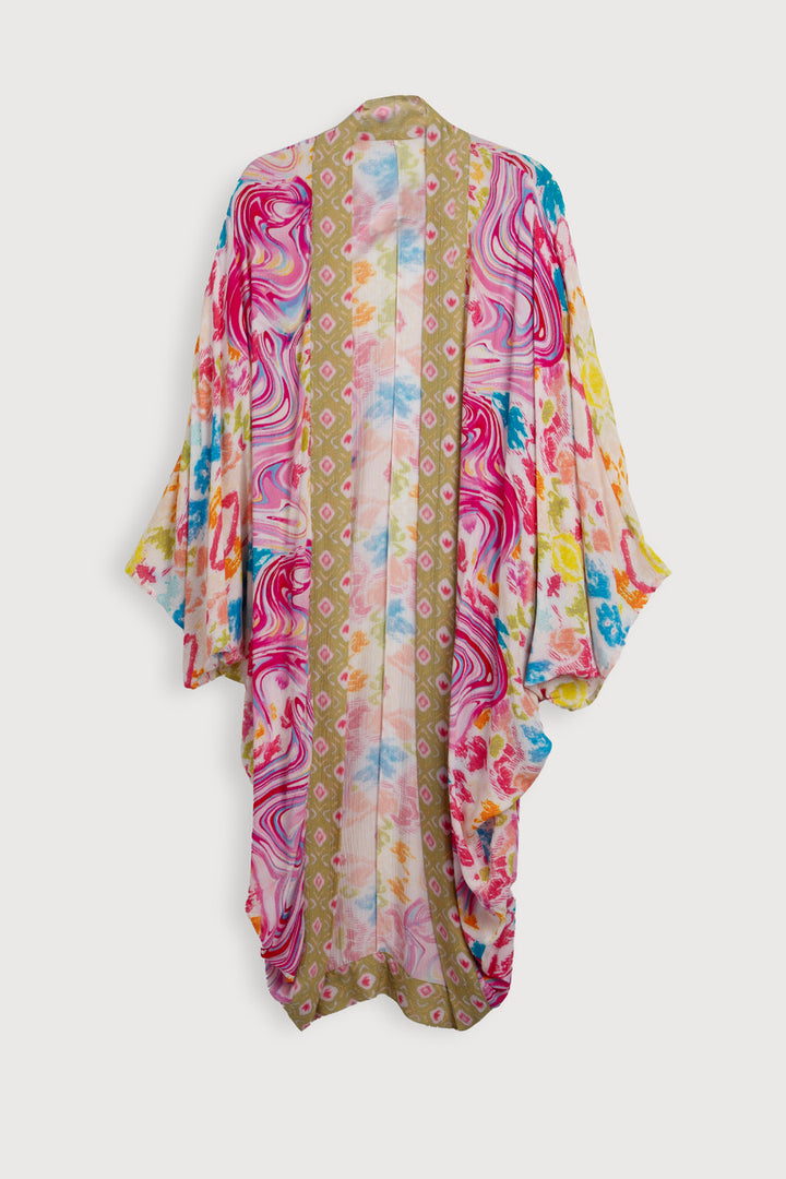 Multicolor Marble Kimono