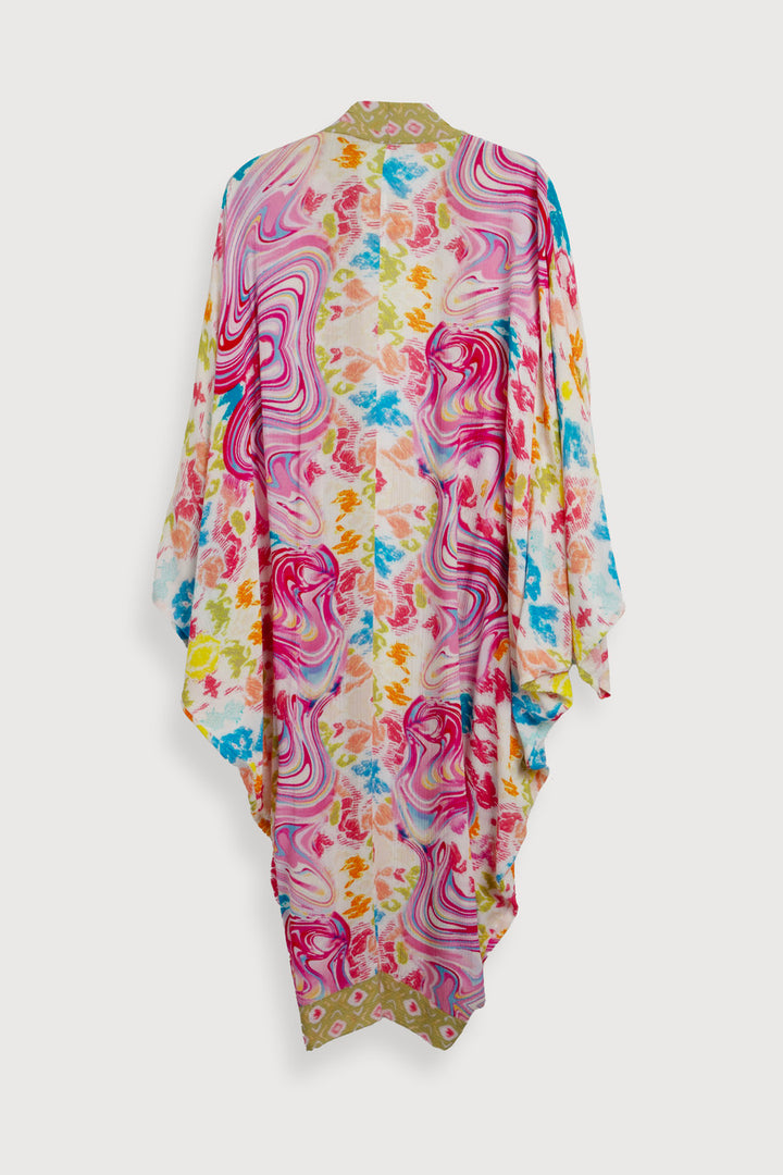 Multicolor Marble Kimono