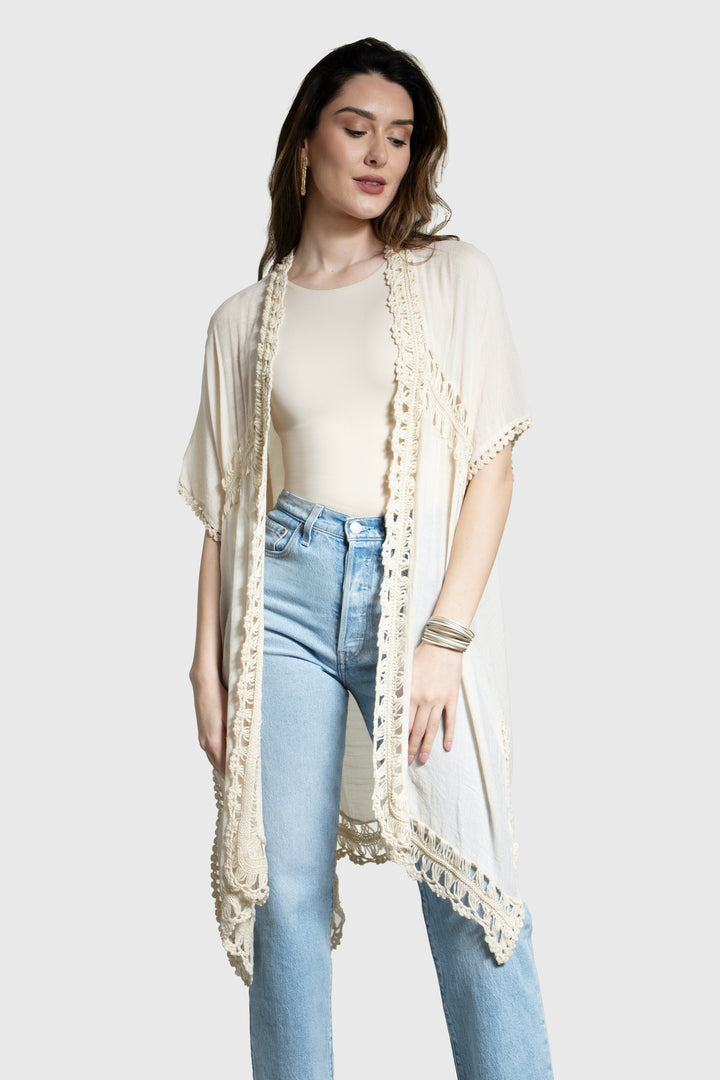 Costa Crochet Kimono Cover Up