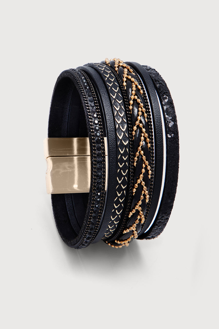 Braided Leather Multi Strand Bracelet | SAACHI