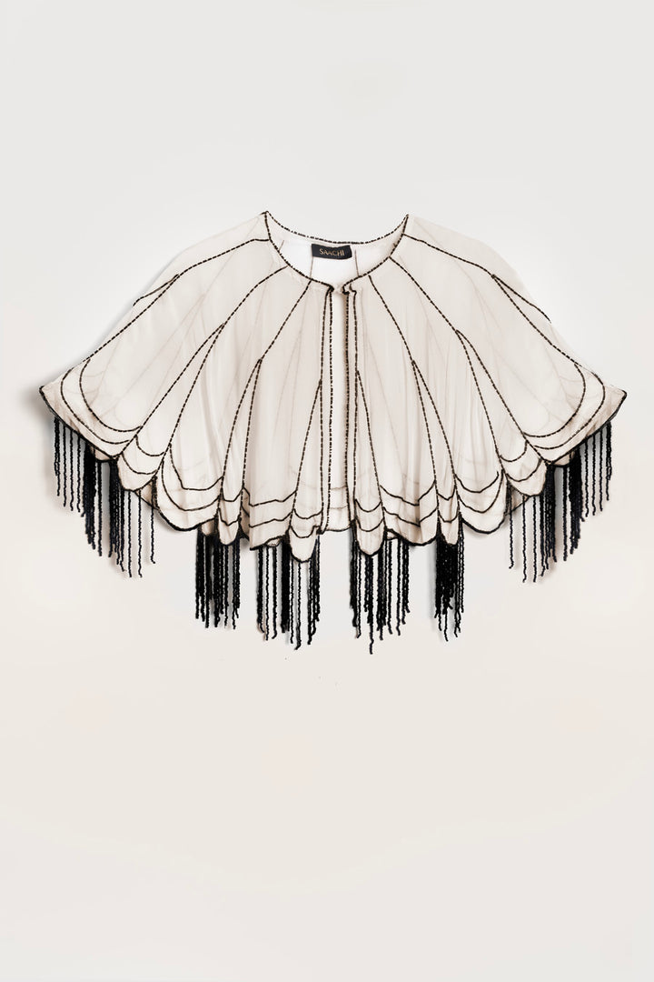 Scallop Embellished Capelet