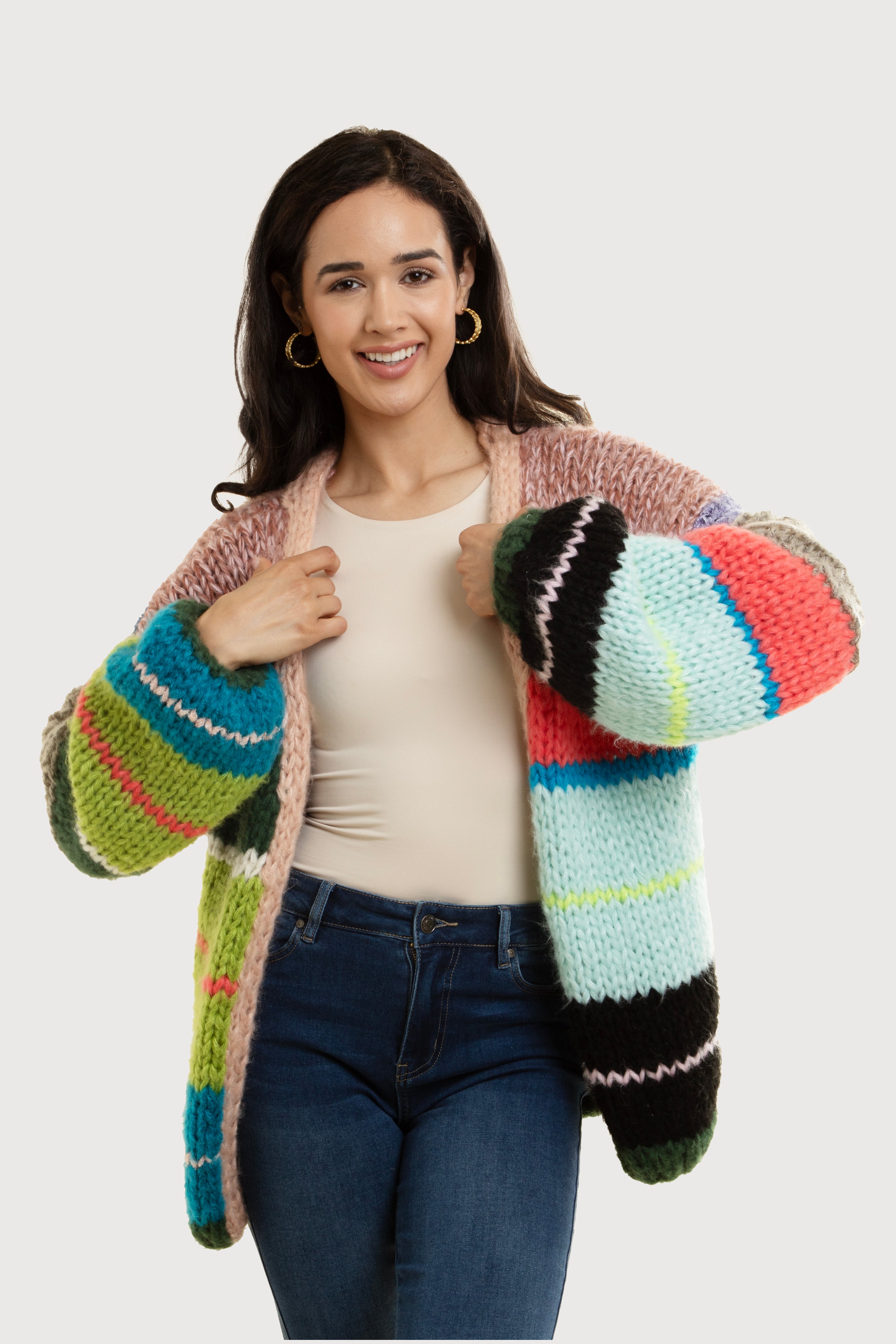 Knitted Rainbow Multitoned Cardigan – SAACHI