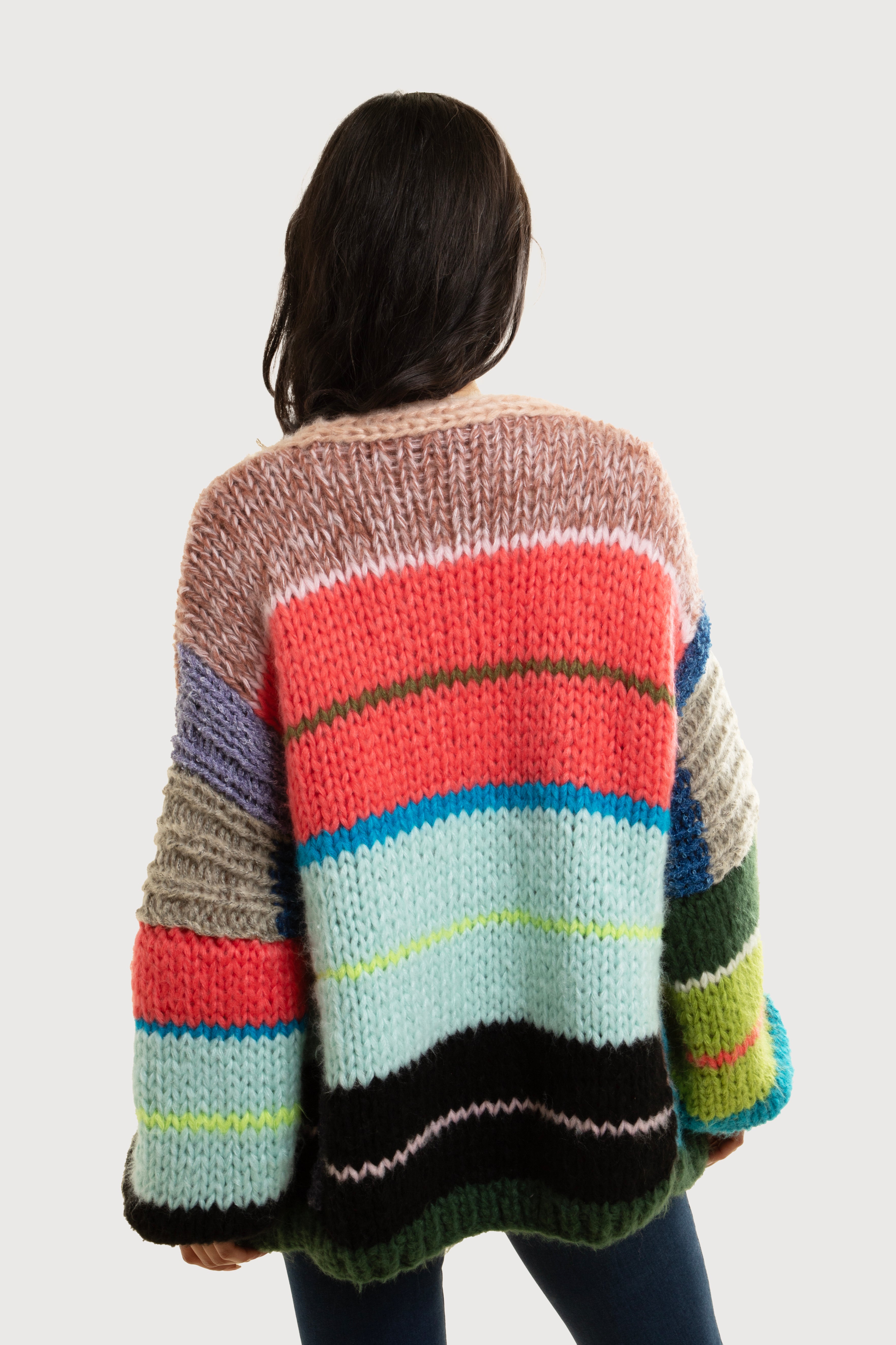 Knitted Rainbow Multitoned Cardigan – SAACHI