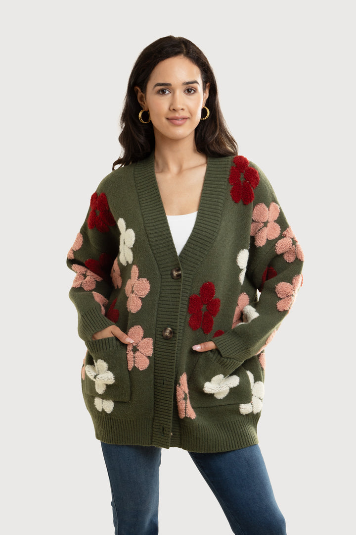 Floral Knit Cardigan for Fall