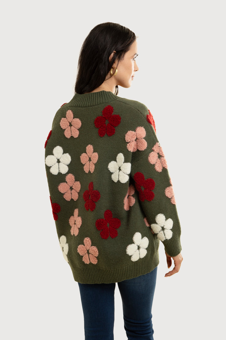 Floral Knit Cardigan for Fall