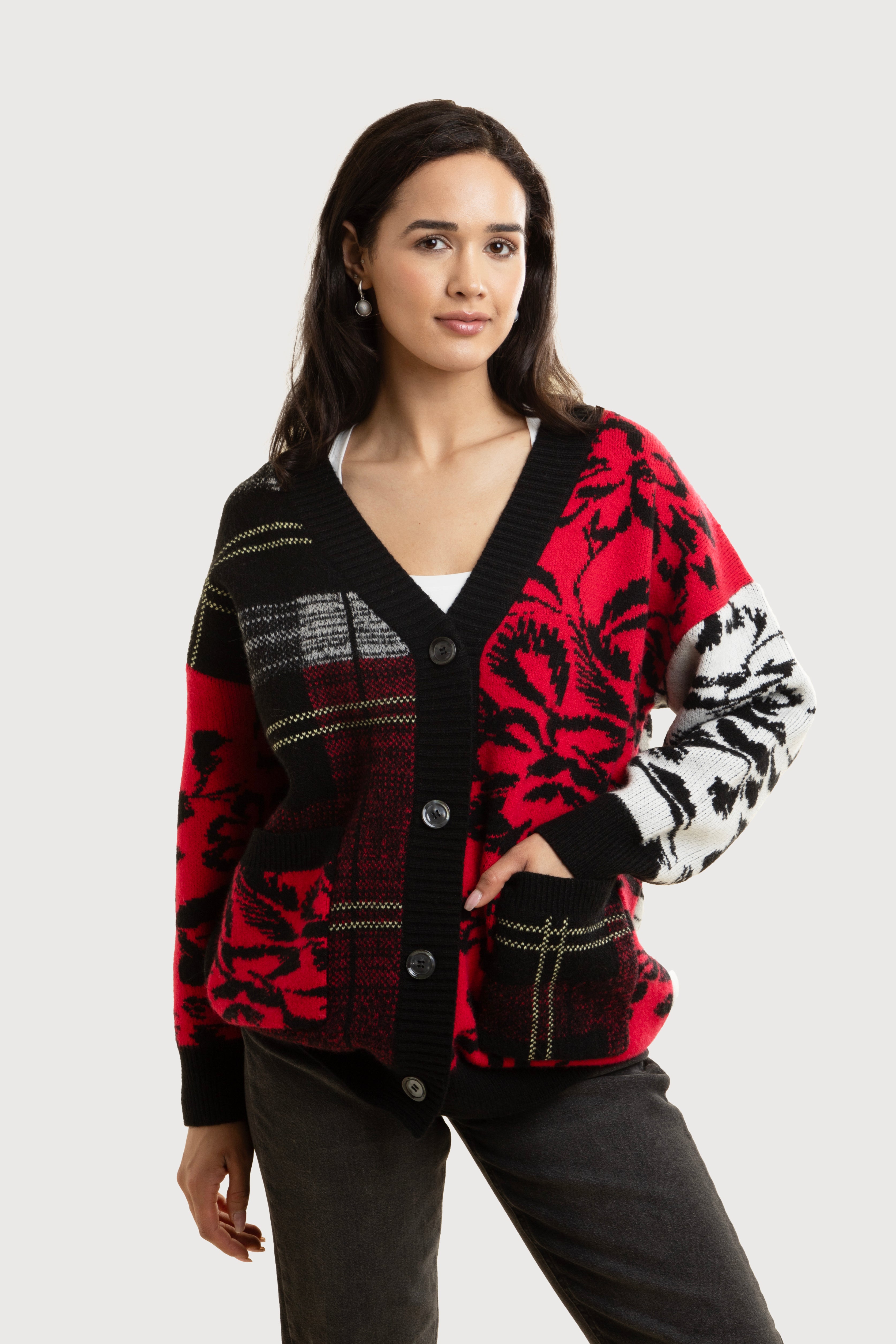Floral Plaid Cardigan – SAACHI