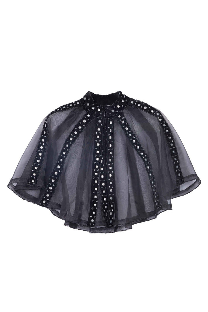 Sheer Velvet Beaded Capelet