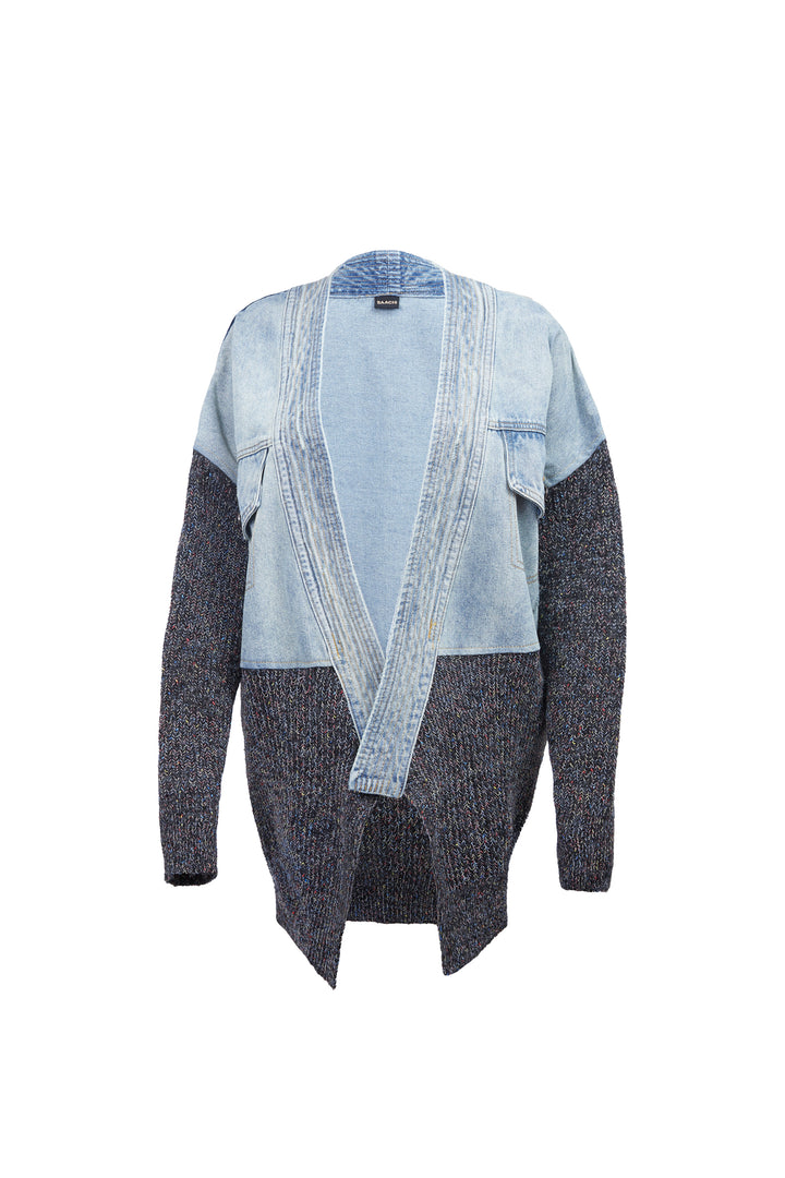 Denim Sweater Jacket Grey