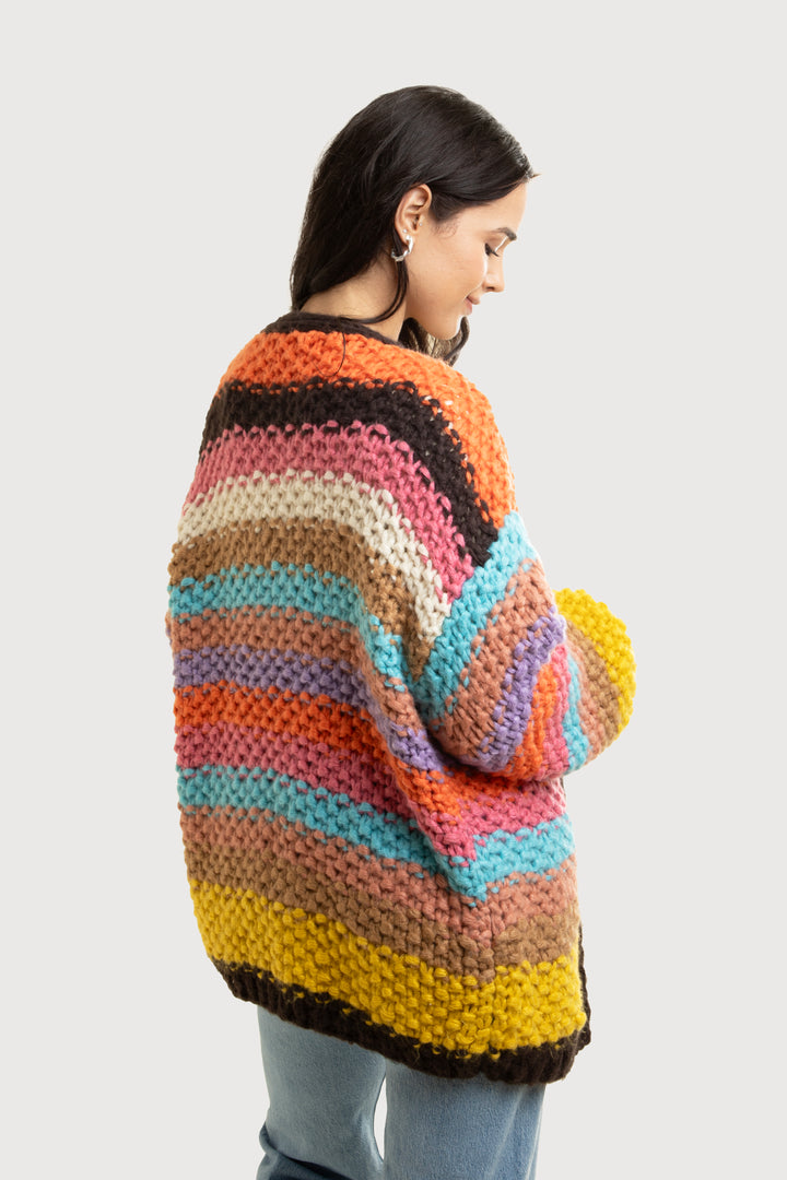 Rainbow Knitted Cardigan