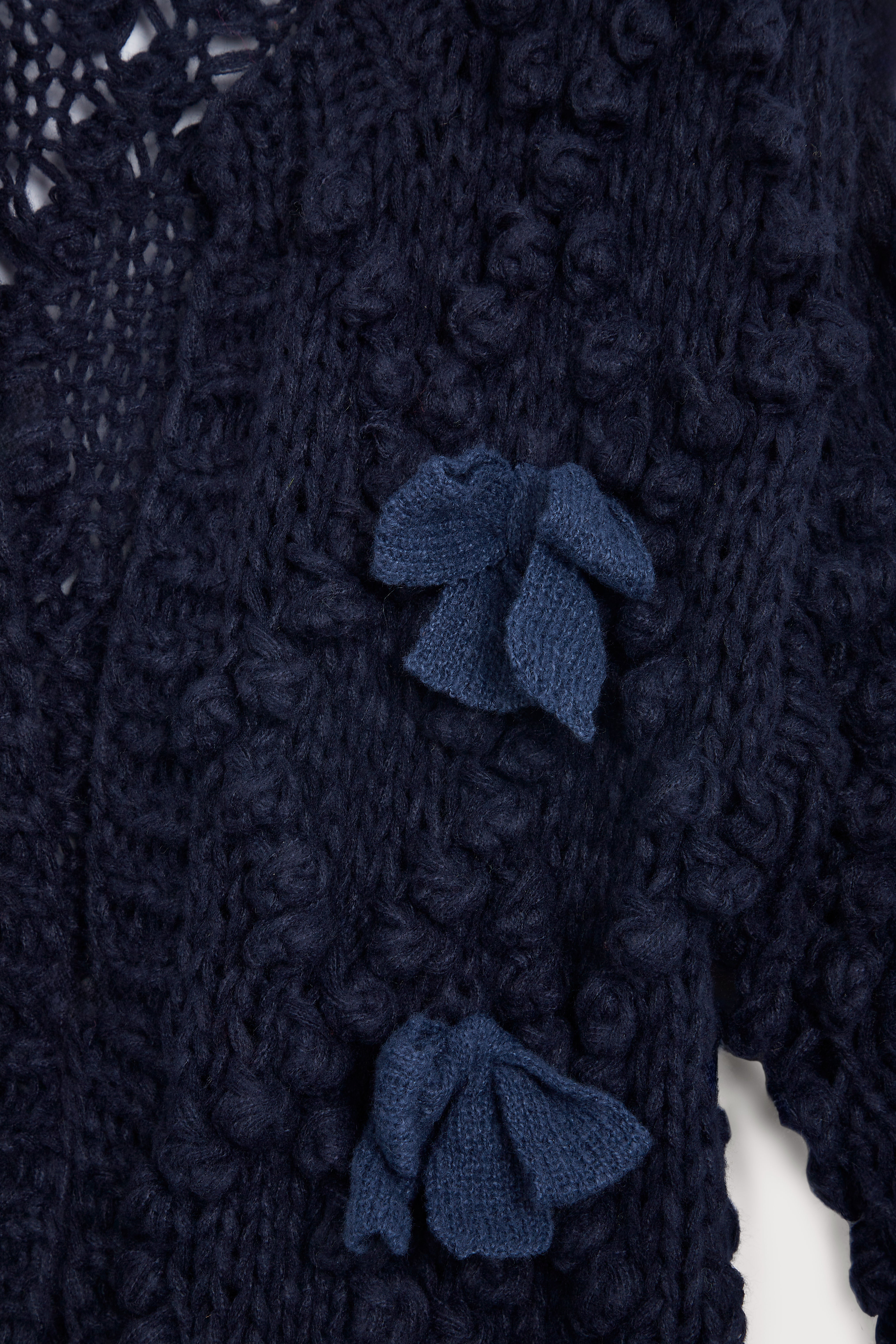 Foxey/Lady Bow Cardigan/38/ネイビー Josey Bow Button Cardigan - Black | Petal & Pup USA