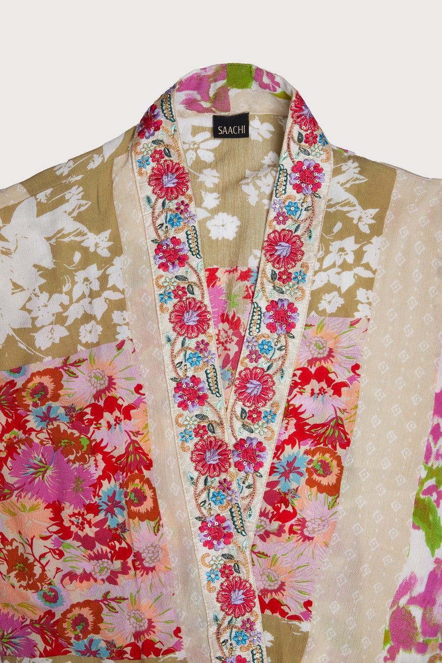 Lace Embroidered Floral Kimono SAACHI Lace Embroidered Floral Kimono SAACHI