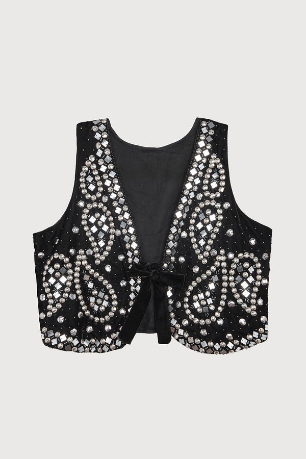 Studded Velvet Vest