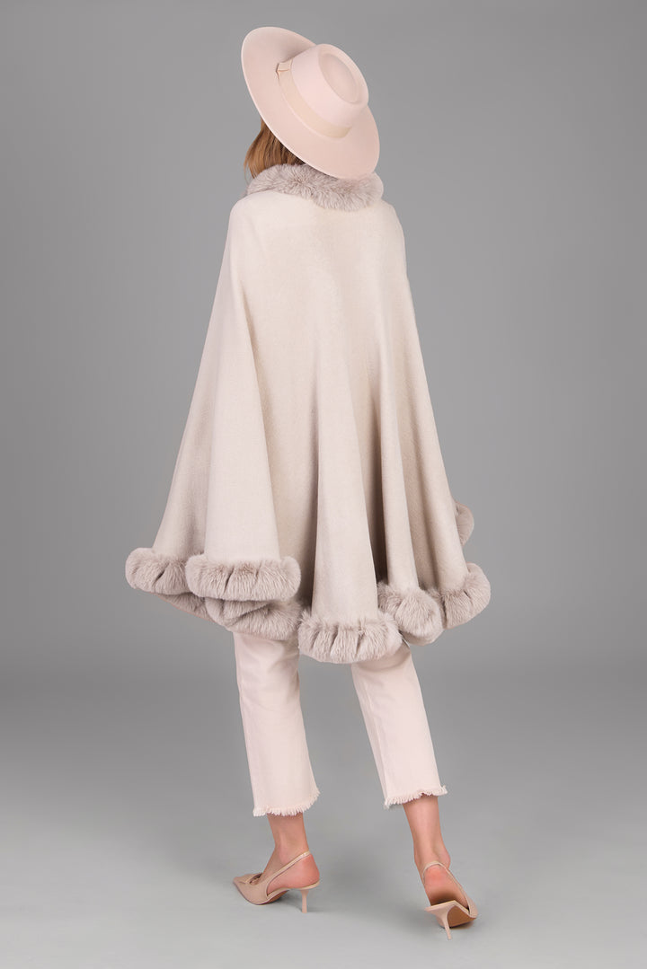 Faux Fur Cape Kimono