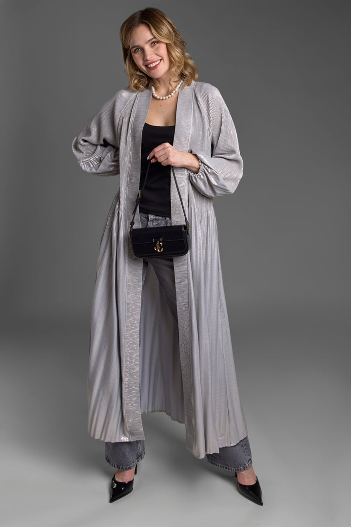 Metallic Pleated Duster