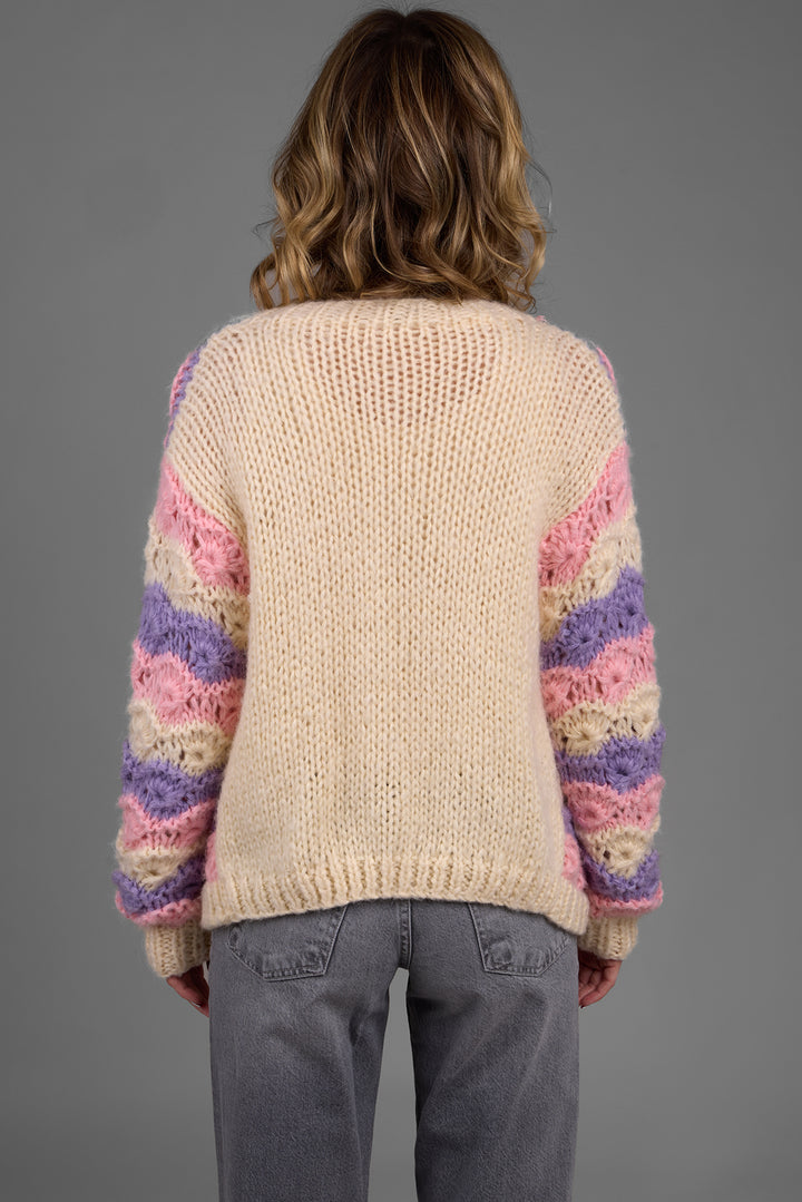 Knitted Pastel Rolling Hills Cardigan