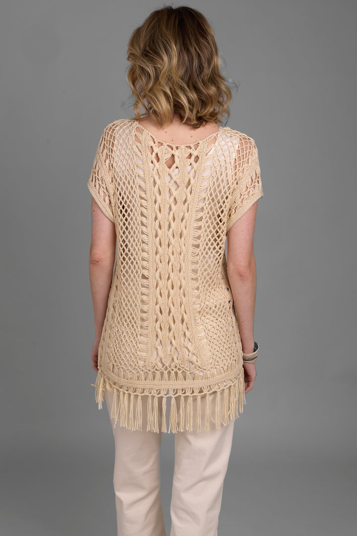 Bohemian Crochet Fringed Tunic