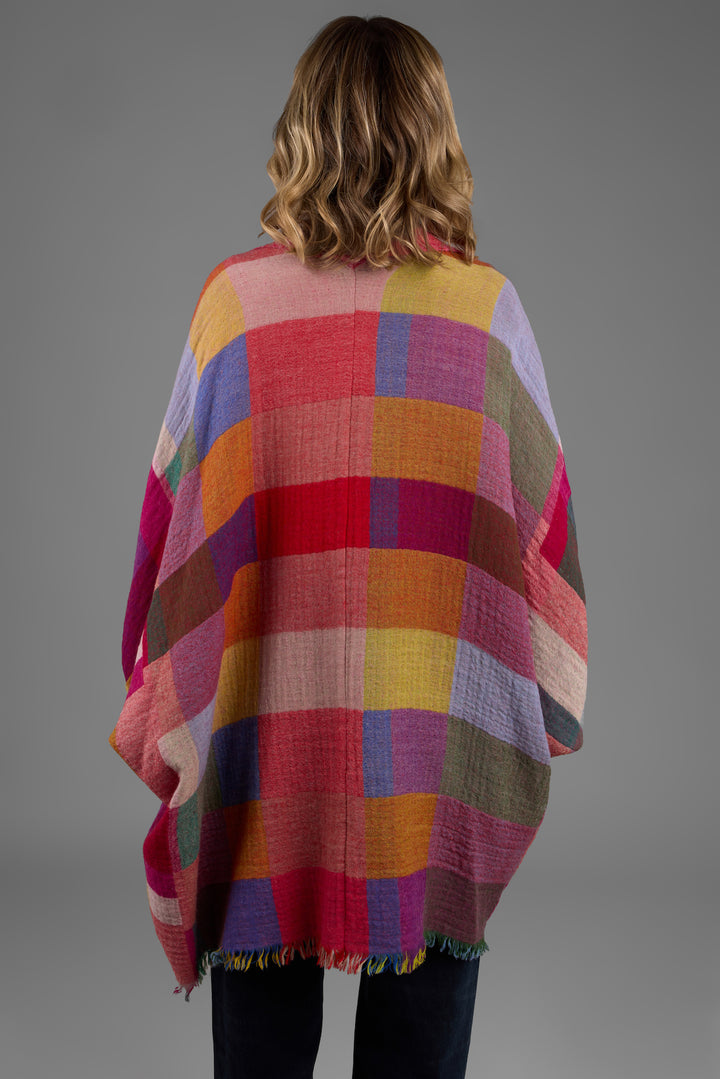 Woolen Rainbow Color Grid Cocoon