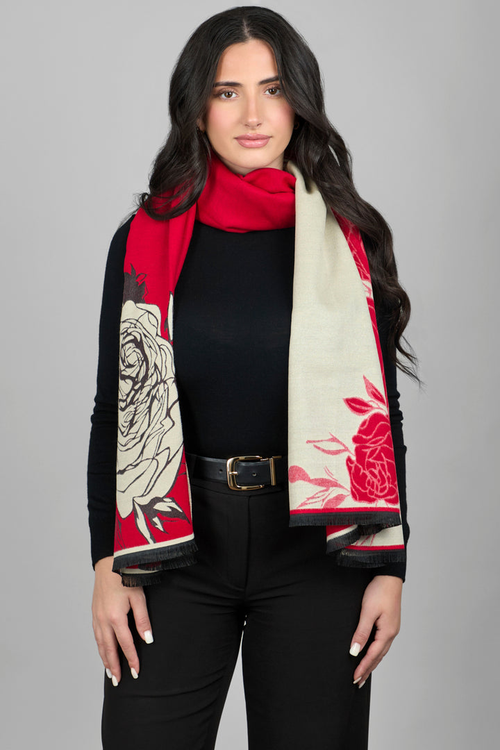 Bold Floral Reversible Scarf