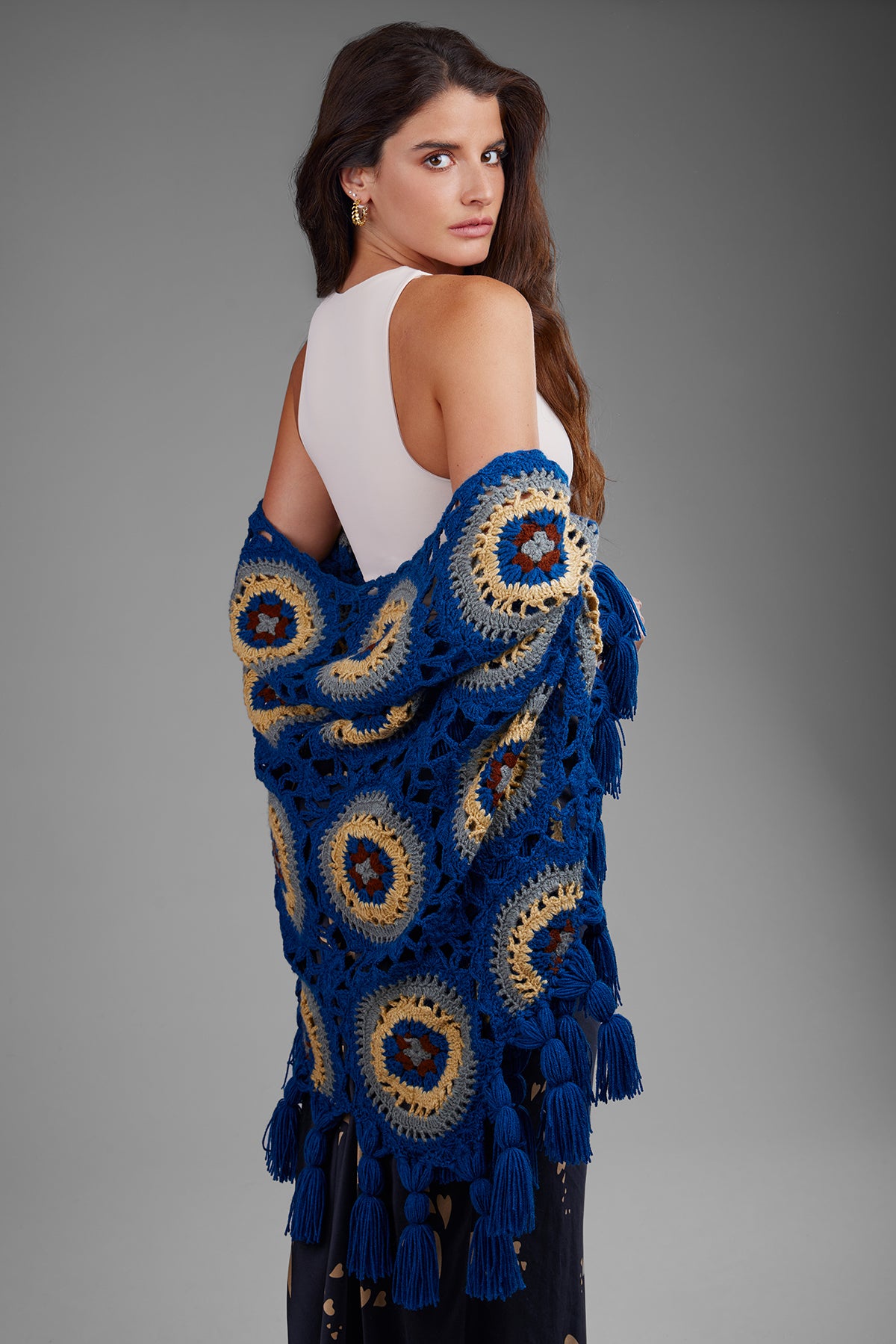 小物 salsation Shawl with Opening Angora Crocheted Sunshine Shawl – SAACHI