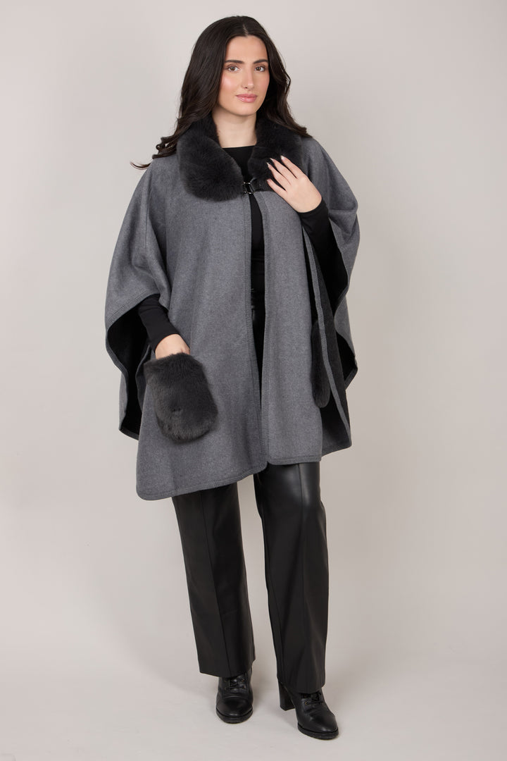 Faux Fur Pocket Kimono