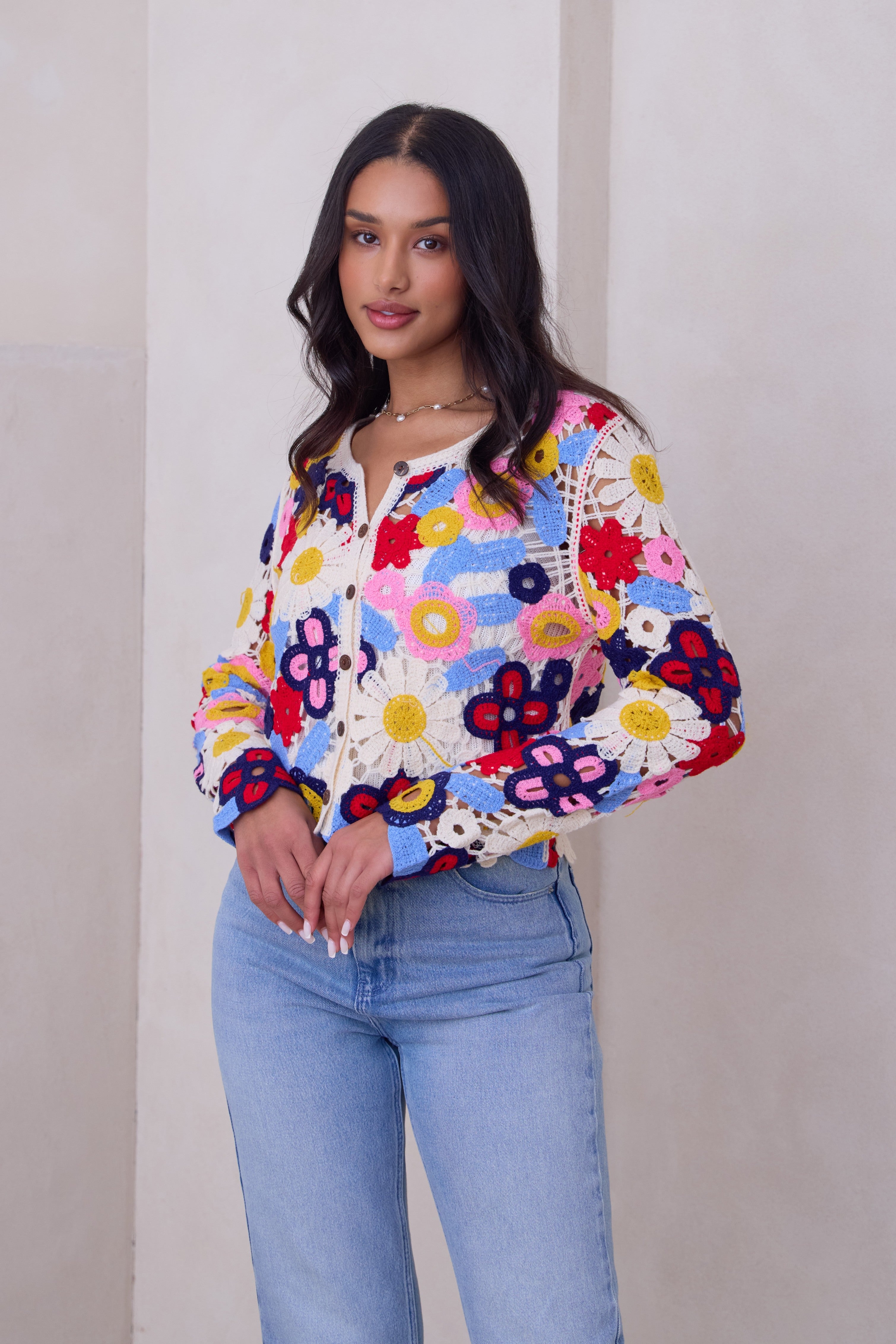 Flower Lace Crochet Jacket – SAACHI
